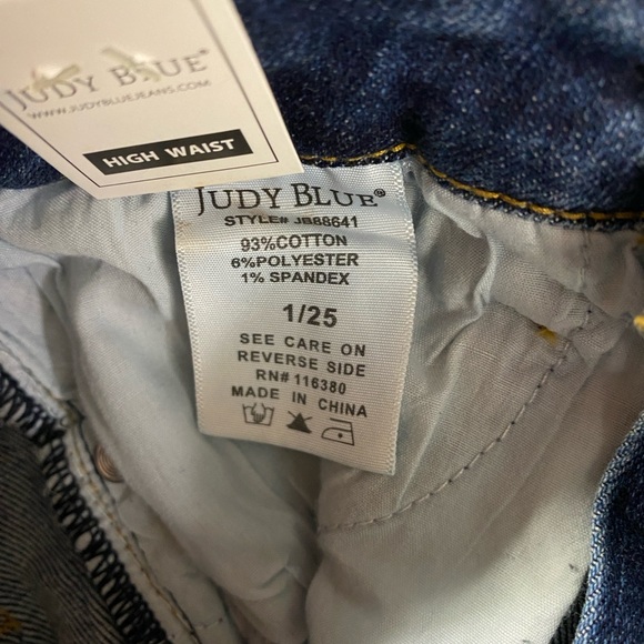 Judy Blue Jeans 1/25 Straight High Waist Side Seam Detail‎ Split Cuff NWT - Picture 8 of 14
